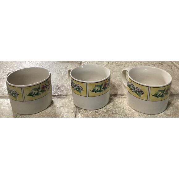 6 ~ SAKURA SUE ZIPKIN MAJESTICWARE STONEWARE CUPS Mugs 1996 Spring Valley Floral - Picture 9 of 11